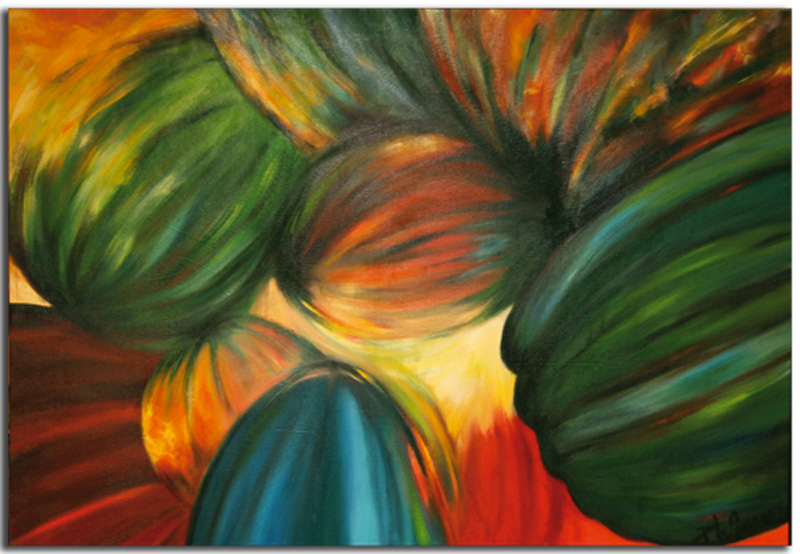 Pastèques Huile sur toile 120 x 100 cm (Réservé)