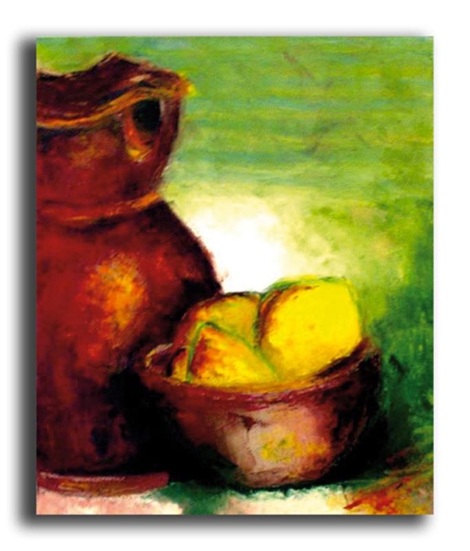 Citrons Huile sur toile 50 x 70 cm, encadré (Disponible)